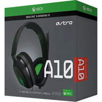 Astro Gaming Astro A10 Headset - Stereo - Mini-phone (3.5mm) - Wired - 32 Ohm - 20 Hz - 20 kHz - Over-the-ear, Over-the-head - Binaural - Circumaural - Green, Gray