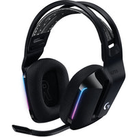 Logitech G733 Lightspeed Wireless RGB Gaming Headset - Stereo - Wireless - 65.6 ft - 5 Kilo Ohm - 20 Hz - 20 kHz - Over-the-head - Binaural - Circumaural - Cardioid, Uni-directional Microphone - Black