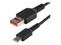 STARTECH.COM 3FT (1M) SECURE CHARGING CABLE, USB-A TO USB-C DATA BLOCKER CHARGE-ONLY CABLE, NO-DATA POWER-ONLY CHARGER CABLE FOR PHONE/TABLET, DATA BLOCKING USB PROTECTOR ADAPTER CABLE - 5V AT 2.4A (12W MAX) (USBSCHAC1M) - USB-C CABLE - USB (POWER ONLY) T